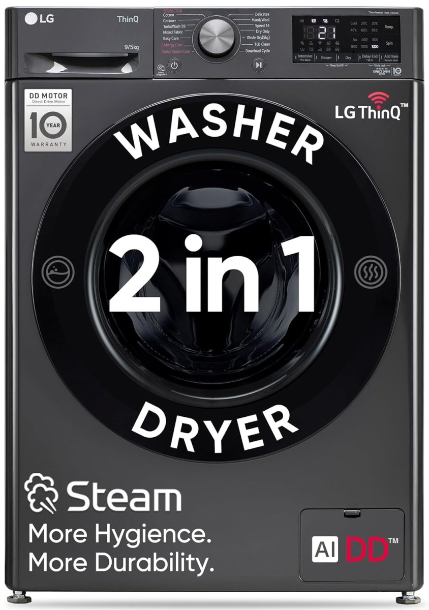 LG 9kg 5-Star Wi-Fi Inverter Front Load - Image 3